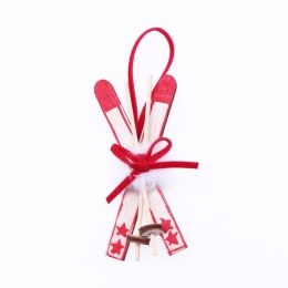 Doll House Wooden Sleigh Christmas Tree Pendant Window Decoration