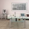 Transparent glass grey coffee table; modern simple; living room coffee table; side center table