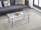 Clear Clear Glass Coffee Table; Tempered Glass Coffee Table for Living Room