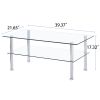 Clear Clear Glass Coffee Table; Tempered Glass Coffee Table for Living Room