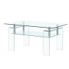 Clear Glass Coffee Table; Tempered Glass Coffee Table for Living Room