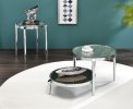 Abbe Coffee Table in Glass &amp; Chrome Finish LV00572