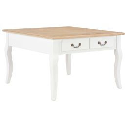 vidaXL Coffee Table White 31.5"x31.5"x19.7" Wood