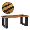 vidaXL Coffee Table 39.3"x19.6"x15.7" Solid Teak Wood and Lava Stone