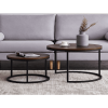 Modern Nesting coffee table; Black color frame with walnut top-32"