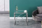 Glass End Table Gold Small Coffee Table Sofa Table