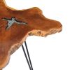 vidaXL Coffee Table 27.5"x17.7" Solid Teak Wood and Polyresin