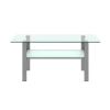 Transparent glass grey coffee table; modern simple; living room coffee table; side center table