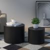 MDF with ash/oak/walnut veneer side table/coffee table/end table/nesting table set of 2(black); for living room; office; bedroom; Black Oak