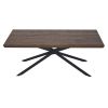 Rectangular Wooden Coffee Table with Boomerang Legs; Natural Brown Sonoma and Black