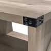 Farmhouse 2-Tier Coffee Table with Shelf; ; Sofa Center Table; Wood Coffee Table for Living Room; Rustic Oak