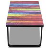 vidaXL Coffee Table with Rainbow Printing Glass Top