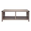 Farmhouse 2-Tier Coffee Table with Shelf; ; Sofa Center Table; Wood Coffee Table for Living Room; Rustic Oak