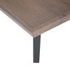 Rectangular Wooden Coffee Table with Tray Top and Metal Legs; Brown and Black