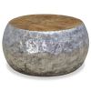 vidaXL Coffee Table Aluminum Teak 23.6"x23.6"x11.8"
