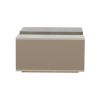 35 Inch Contemporary 2 Tone Wood Coffee Table; 2 Open Compartments; Light Gray; Cream