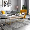 2 Rattan Drawer Coffee Table; Modern Furniture Decor; for Living Room Reception; Easy Assembly; Rectangular Unique Coffee Table