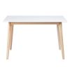47.2" Modern Dining Table; Solid Wood Dining Table Leisure Coffee Tea Table; white