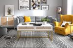 2 Rattan Drawer Coffee Table; Modern Furniture Decor; for Living Room Reception; Easy Assembly; Rectangular Unique Coffee Table