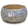 vidaXL Coffee Table Aluminum Teak 23.6"x23.6"x11.8"