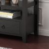 3 Tier Vintage Solid Console Table with 3 Drawers and Shelves; Industrial Console Table Coffee Table for Living Room Entry Bedroom Black Color