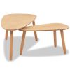 vidaXL Coffee Table Set 2 Pieces Solid Pinewood Brown