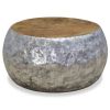vidaXL Coffee Table Aluminum Teak 23.6"x23.6"x11.8"