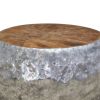 vidaXL Coffee Table Aluminum Teak 23.6"x23.6"x11.8"