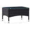 vidaXL Coffee Table Black 23.6"x15.7"x14.2" Poly Rattan