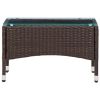 vidaXL Coffee Table Brown 23.6"x15.7"x14.2" Poly Rattan