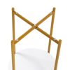 2-layer End Table with Tempered Glass and Faux Marble Tabletop; Round Coffee Table with Golden Metal Frame for Bedroom Living Room Office (1 piece)