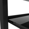 Black glass coffee table; modern and simple; black living room coffee table; side table