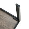 Nesting Coffee Table Set of 2; Square Modern Stacking Table with Wood Finish for Living Room; Oak Grey