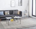 Clear Clear Glass Coffee Table; Tempered Glass Coffee Table for Living Room