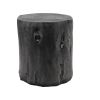 Outdoor Faux Wood Stump Side Table Coffee Table; Side table ; End Table Accent table Round Dark Grey