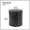 Outdoor Faux Wood Stump Side Table Coffee Table; Side table ; End Table Accent table Round Dark Grey