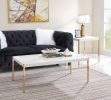 Otrac Coffee Table in White &amp; Gold Finish LV00034