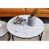 Modern Nesting coffee table; Black color frame with marble top-32"