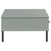 vidaXL Coffee Table with Metal Legs Gray Solid Wood Pine OSLO