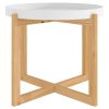 Coffee Table White 20.9"x20.9"x17.1" Engineered Wood&Solid Wood Pine