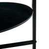 2- layer Tempered Glass End Table; Round Coffee Table for Bedroom Living Room Office (black)