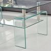 Clear Glass Coffee Table; Tempered Glass Coffee Table for Living Room