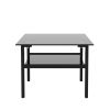 Black glass coffee table; modern and simple; black living room coffee table; side table