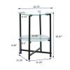 2-layer Tempered Glass End Table; Round Coffee Table for Bedroom Living Room Office