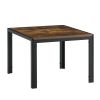 Nesting Coffee Table Set of 2; Square Modern Stacking Table with Wood Finish for Living Room; Rustic Brown
