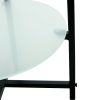 2-layer Tempered Glass End Table; Round Coffee Table for Bedroom Living Room Office