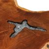 vidaXL Coffee Table 27.5"x17.7" Solid Teak Wood and Polyresin