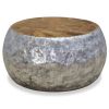 vidaXL Coffee Table Aluminum Teak 23.6"x23.6"x11.8"