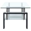 vidaXL Coffee Table Black and Transparent 37.4"x21.7"x15.7" Tempered Glass