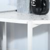 End Table 24" 2-Tiers Oval Nightstand; Modern Marble Small Table Coffee Tea Sofa Table for Living Room Indoor Balcony